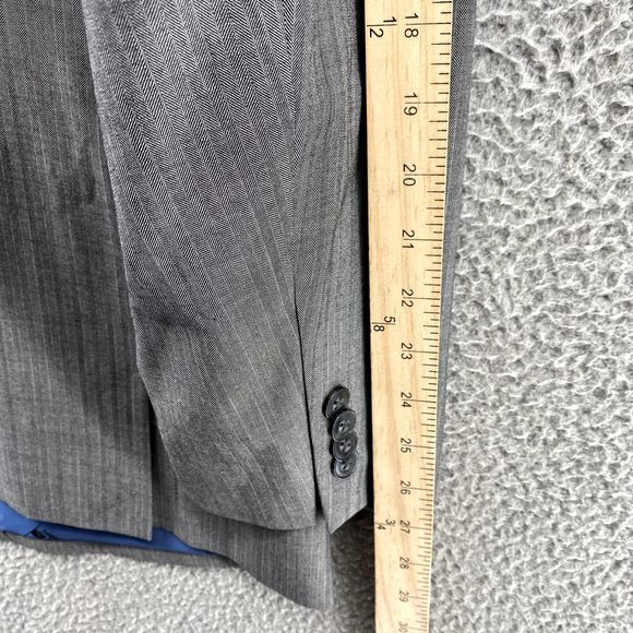 Vince Camuto Jacket Adult 48L Gray Striped Wool Slim Fit Blazer Coat Formal Mens - Picture 13 of 13